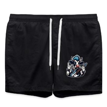 Kuh Rock and Roll Guitarist - Swim Trunks - black - Front - AI Model Male 185 light (185cm)