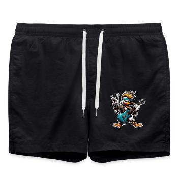 Duck Rock and Roll Guitarist - Swim Trunks - black - Front - AI Model Male 185 light (185cm)