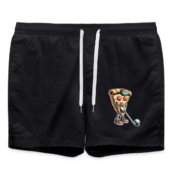 Golf Pizza - Badeshorts - Schwarz - Vorne - AI Model Male 185 light (185cm)