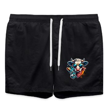 Cow Water Pistol - Swim Trunks - black - Front - AI Model Male 185 light (185cm)