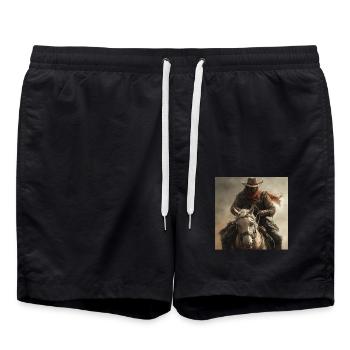 Cowboy - Badeshorts - Schwarz - Vorne - AI Model Male 185 light (185cm)