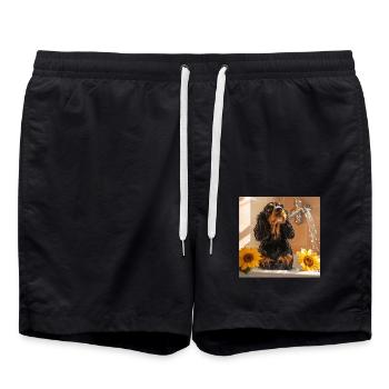 Cocker Spaniel - Badeshorts - Schwarz - Vorne - AI Model Male 185 light (185cm)