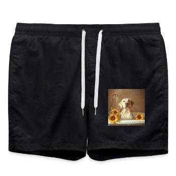 Labrador Retriever - Badeshorts - Schwarz - Vorne - AI Model Male 185 light (185cm)