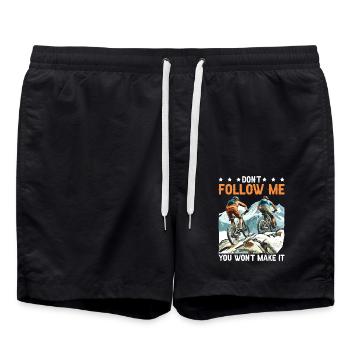 Don't Follow Me You Won't Make It 15 - Badeshorts - Schwarz - Vorne - AI Model Male 185 light (185cm)