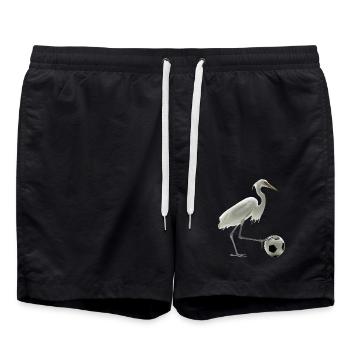 Reiher Vogel - Badeshorts - Schwarz - Vorne - AI Model Male 185 light (185cm)