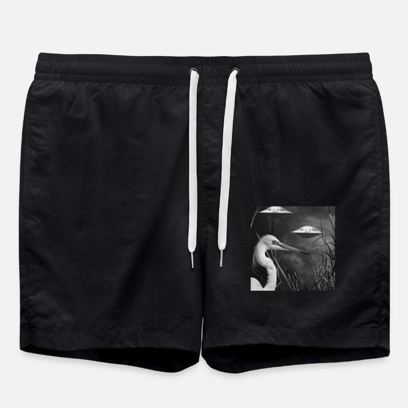Reiher Vogel - Badeshorts - Schwarz