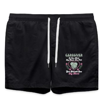 Caregiver If You Think My Hands Are Full Carer Car - Swim Trunks - black - Front - AI Model Male 185 light (185cm)