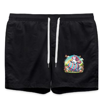 Easter Happy Easter Easter Bunny Easter Egg Spring - Swim Trunks - black - Front - AI Model Male 185 light (185cm)