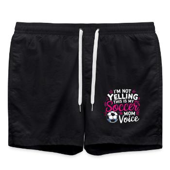 Fußball Spruch Mama Lustige Fussballer Geschenk - Badeshorts - Schwarz - Vorne - AI Model Male 185 light (185cm)
