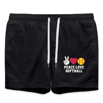 Softball Saying Softball Funny eSoftball Gift - Swim Trunks - black - Front - AI Model Male 185 light (185cm)