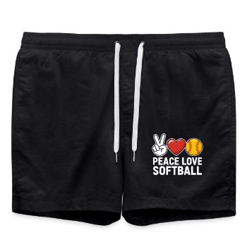 Softball Saying Softball Funny eSoftball Gift - Swim Trunks - black - Front - AI Model Male 185 light (185cm)