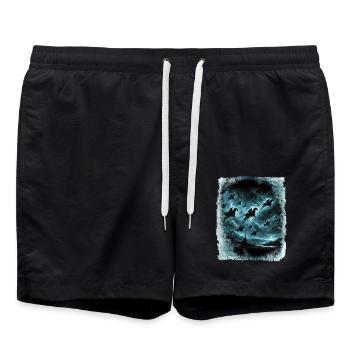 Wild Hunt traverse le ciel - Short de bain - noir - Devant - AI Model Male 185 light (185cm)