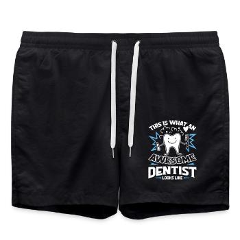 Dentist Awesome Dentist Looks Life - Swim Trunks - black - Front - AI Model Male 185 light (185cm)