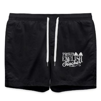 English Teacher Proud English Teacher - Swim Trunks - black - Front - AI Model Male 185 light (185cm)