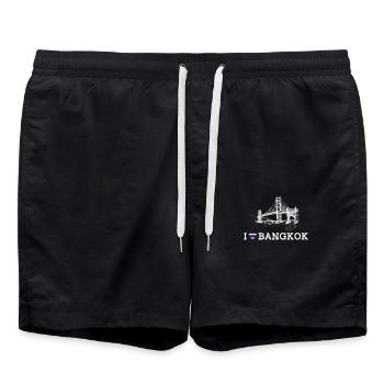 I Love Bangkok Golden Gate Bridge Lover Heart Flag - Swim Trunks - black - Front - AI Model Male 185 light (185cm)