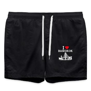 J’aime Bangkok Thaïlande Golden Gate Bridge Heart - Short de bain - noir - Devant - AI Model Male 185 light (185cm)