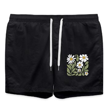 Fleur de marguerite Boho Fleurs - Short de bain - noir - Devant - AI Model Male 185 light (185cm)