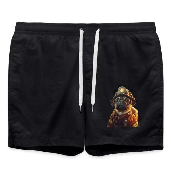 Mops - Badeshorts - Schwarz - Vorne - AI Model Male 185 light (185cm)