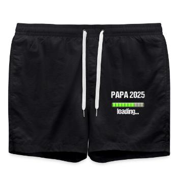 Papa 2025 Geschenk Männer Herren Vater Schwanger - Badeshorts - Schwarz - Vorne - AI Model Male 185 light (185cm)