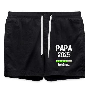 Papa 2025 Geschenk Männer Herren Vater Schwanger - Badeshorts - Schwarz - Vorne - AI Model Male 185 light (185cm)