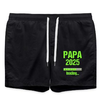 Papa 2025 Geschenk Männer Herren Vater Schwanger - Badeshorts - Schwarz - Vorne - AI Model Male 185 light (185cm)