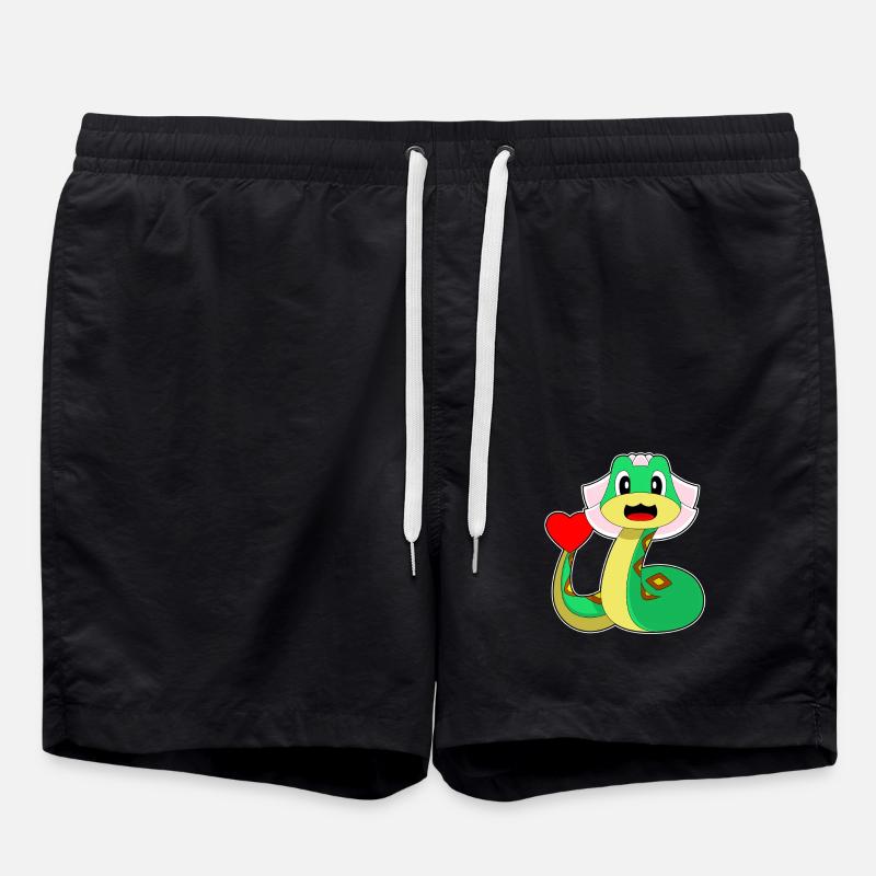 Snake Bridal Heart Wedding - Swim Trunks - black
