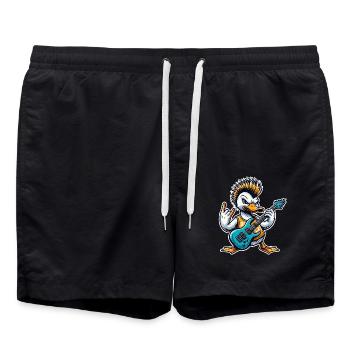 Duck Rock and Roll Guitarist - Swim Trunks - black - Front - AI Model Male 185 light (185cm)