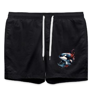 Orca Killer Whale - Swim Trunks - black - Front - AI Model Male 185 light (185cm)