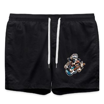 Kuh Rock and Roll Guitarist - Swim Trunks - black - Front - AI Model Male 185 light (185cm)