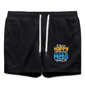 If You're Happy And You Know Caregiving Carer - Swim Trunks - black - Front - AI Model Male 185 light (185cm)