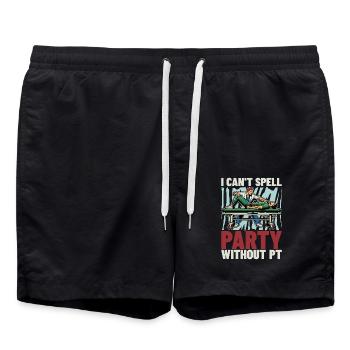 Physiothérapeute Je ne peux pas épeler Thérapeute de fête - Short de bain - noir - Devant - AI Model Male 185 light (185cm)