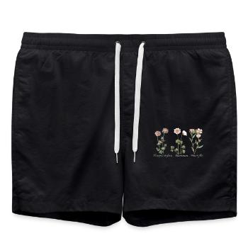 Botanische Illustration Botanical Illustration - Swim Trunks - black - Front - AI Model Male 185 light (185cm)