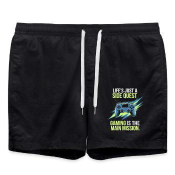 Gamer Saying Gamer Gift - Short de bain - noir - Devant - AI Model Male 185 light (185cm)