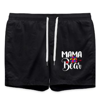 Autism Awareness Autism Mama Bear - Swim Trunks - black - Front - AI Model Male 185 light (185cm)