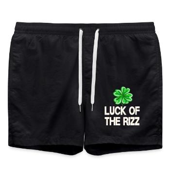 Shamrock Irish Rizz Lucky St Patricks Day - Swim Trunks - black - Front - AI Model Male 185 light (185cm)