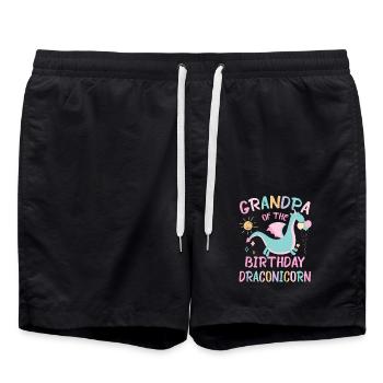 Papi De La Fille D’anniversaire Fête De Famille Dracon - Short de bain - noir - Devant - AI Model Male 185 light (185cm)