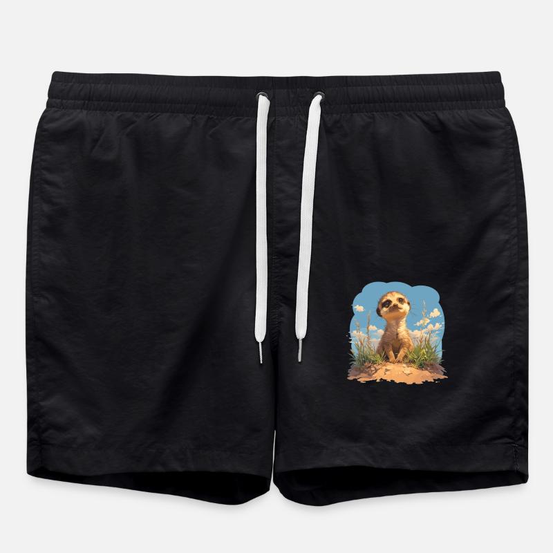 Meerkat Erdmännchen - Badeshorts - Schwarz
