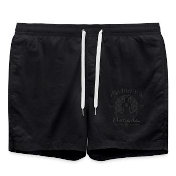 Meditieren seit 1963 - 62 Jahre friedlich - Badeshorts - Schwarz - Vorne - AI Model Male 185 light (185cm)