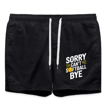 Softball Softball Player Funny Softball Gift - Swim Trunks - black - Front - AI Model Male 185 light (185cm)