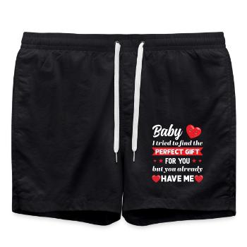 Bébé cadeau parfait pour vous Cadeau Saint-Valentin - Short de bain - noir - Devant - AI Model Male 185 light (185cm)