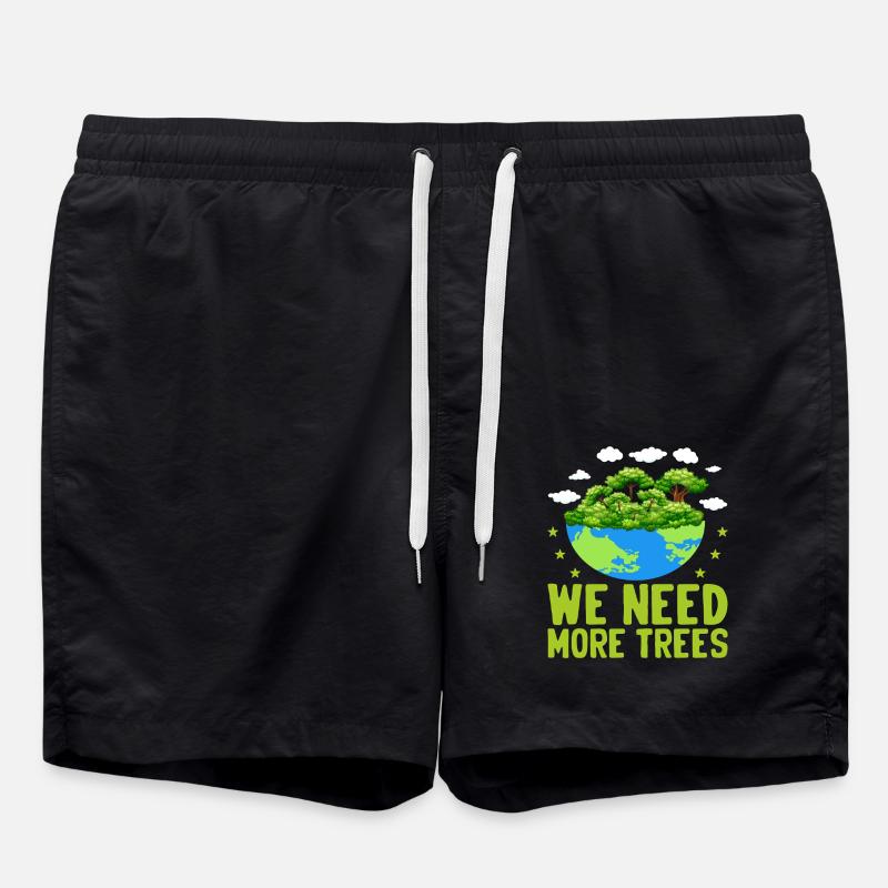 We need more trees - Swim Trunks - black