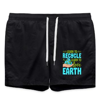 Lernen Sie zu recyceln Lernen Sie, die Erde zu lieben - Badeshorts - Schwarz - Vorne - AI Model Male 185 light (185cm)