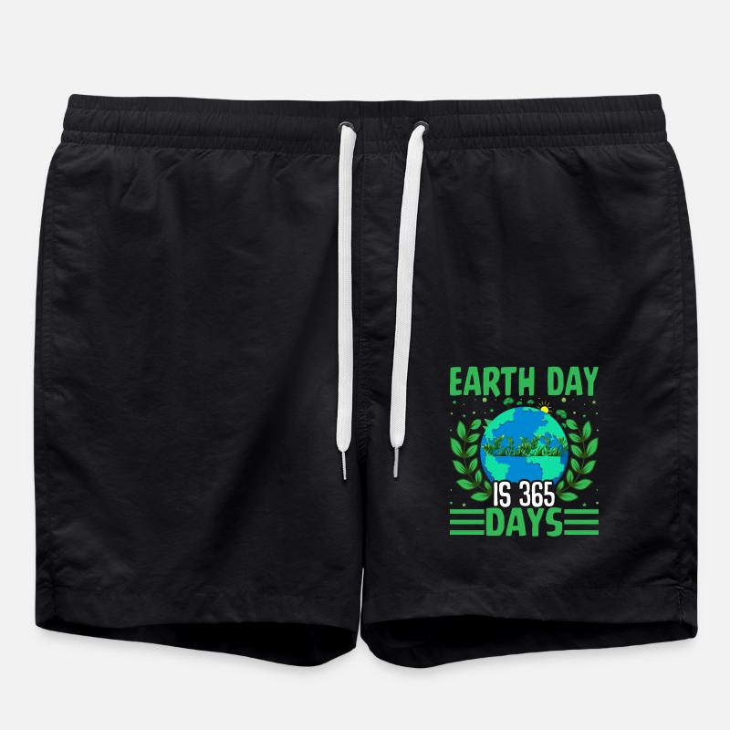 Earth day is 365 days - Swim Trunks - black