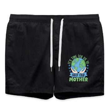 Il est temps pour nous d’aider notre Mère - Short de bain - noir - Devant - AI Model Male 185 light (185cm)