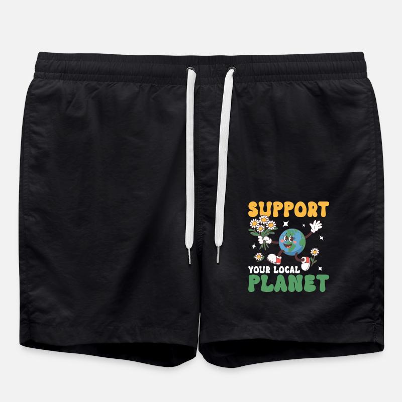 Soutenez votre planète locale - Short de bain - noir