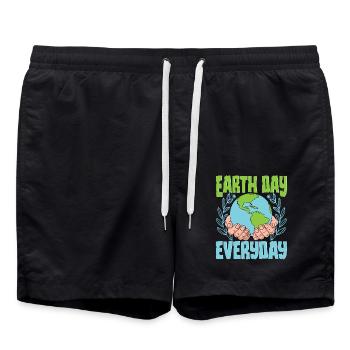 Jour de la Terre tous les jours - Short de bain - noir - Devant - AI Model Male 185 light (185cm)