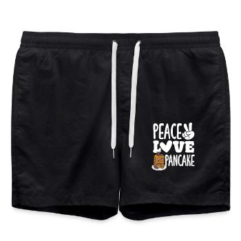 Peaceful Love Pancakes Enjoyment - Swim Trunks - black - Front - AI Model Male 185 light (185cm)