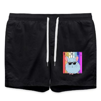 Chinchilla - Swim Trunks - black - Front - AI Model Male 185 light (185cm)