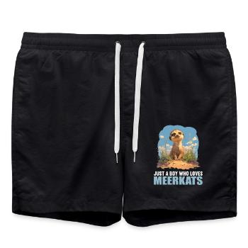 Meerkat Erdmännchen - Short de bain - noir - Devant - AI Model Male 185 light (185cm)