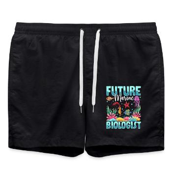 Future Marine Biologist – Ozean Liebhaber - Badeshorts - Schwarz - Vorne - AI Model Male 185 light (185cm)